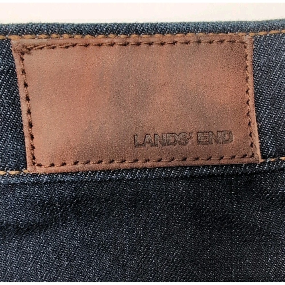 Lands' End High Rise Straight Jeans Size 12 Petite Dark Wash Indigo Stretch NEW - Picture 7 of 16